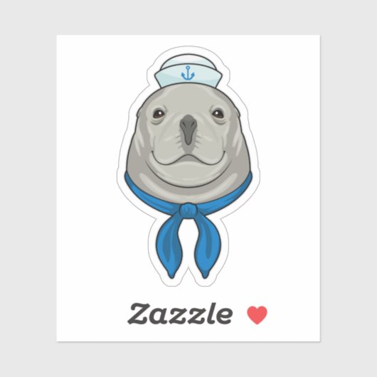 Zegel als Sailor met Sailor pet Sticker (Vel)