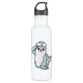 Zegel als Sailor met Sailor pet Waterfles (Voorkant)
