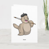 Zegel als Schilder met verfkwast Kaart (Achterkant)