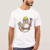 Zegel als timmerman met hamer en Pet T-shirt (Voorkant)