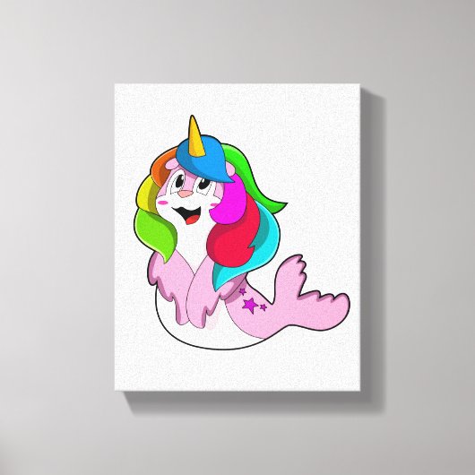 Zegel als Unicorn Canvas Afdruk (Voorkant)