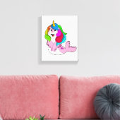 Zegel als Unicorn Canvas Afdruk (Insitu (Woonkamer))