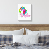 Zegel als Unicorn Canvas Afdruk (Insitu (Slaapkamer))