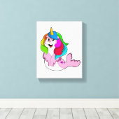 Zegel als Unicorn Canvas Afdruk (Insitu (Houten vloer))