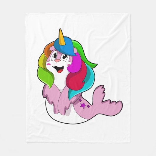 Zegel als Unicorn Fleece Deken (Voorkant)