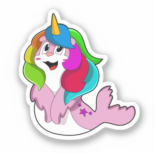 Zegel als Unicorn Sticker (Voorkant)
