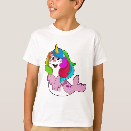 Zegel als Unicorn T-shirt (Voorkant)