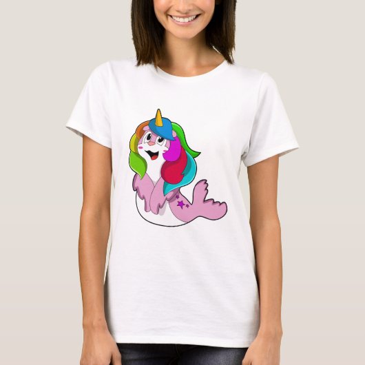 Zegel als Unicorn T-shirt (Voorkant)