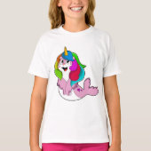 Zegel als Unicorn T-shirt (Voorkant)
