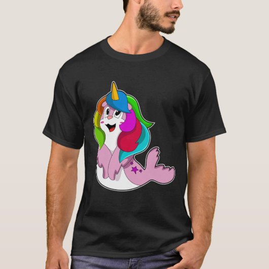 Zegel als Unicorn T-shirt (Voorkant)