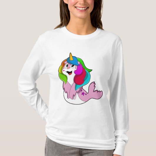 Zegel als Unicorn T-shirt (Voorkant)