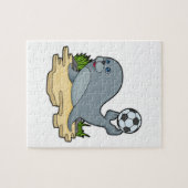 Zegel als Voetbalspeler met Voetbal Legpuzzel (Horizontaal)