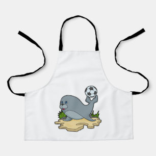 Zegel als Voetbalspeler met Voetbal Schort