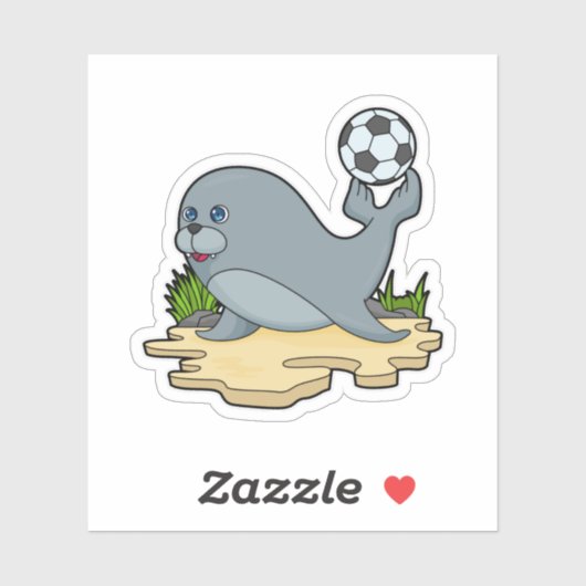 Zegel als Voetbalspeler met Voetbal Sticker (Vel)
