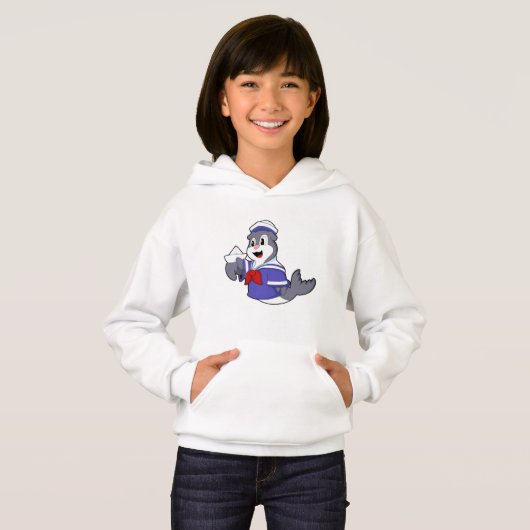 Zegel als zeeman met boot (Voorkant volledig)