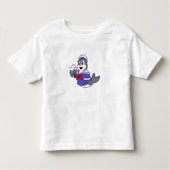 Zegel als zeeman met boot kinder shirts (Voorkant)