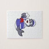 Zegel als zeeman met boot legpuzzel (Horizontaal)