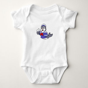 Zegel als zeeman met boot romper