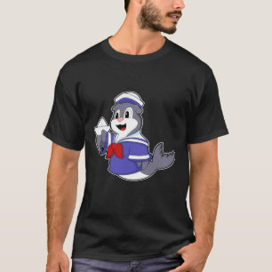 Zegel als zeeman met boot t-shirt