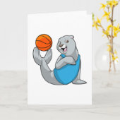 Zegel bij Basketbalsporten Kaart (Gele Bloem)