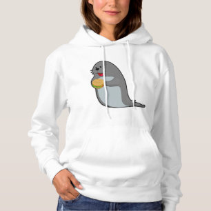Zegel bij Eating met Burger Hoodie