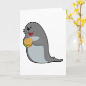 Zegel bij Eating met Burger Kaart (Gele Bloem)