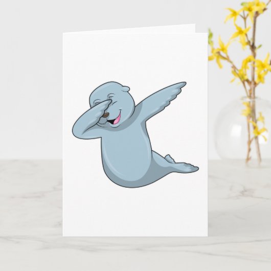 Zegel bij Hip Hop Dans Dab Kaart (Gele Bloem)