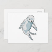 Zegel bij zwemmen briefkaart (Voorkant / Achterkant)