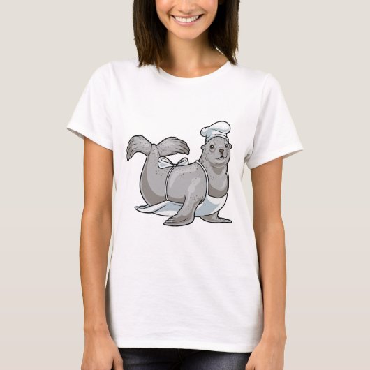 Zegel Chef Kookmuts Koken T-shirt (Voorkant)