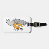 Zegel die de saxofone afspeelt bagagelabel (Voorkant horizontaal)