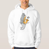 Zegel die de saxofone afspeelt hoodie (Voorkant)