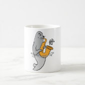 Zegel die de saxofone afspeelt koffiemok (Center)