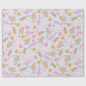 Zegel Dolfijn Kwal Schildpad Zeester Pastel Cadeaupapier (Vlak)