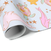 Zegel Dolfijn Kwal Schildpad Zeester Pastel Cadeaupapier (Rol Hoek)