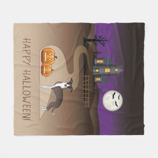 Zegel en witte ijzige en halloween gehakt huis fleece deken (Voorkant (Horizontaal))