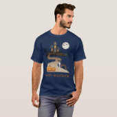 Zegel en witte ijzige en halloween gehakt huis t-shirt (Voorkant volledig)