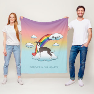 Zegel En Witte Italiaanse Greyhound Regenboog Herd Fleece Deken
