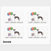 Zegel en witte Italiaanse grijnshond - Happy Birth (Vel)