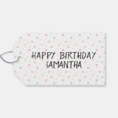 Zegel en witte Italiaanse grijnshond - Happy Birth Cadeaulabel (Achterkant Horizontaal)