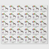 Zegel en witte Italiaanse grijnshond - Happy Birth Cadeaupapier (Vlak)