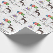 Zegel en witte Italiaanse grijnshond - Happy Birth Cadeaupapier (Hoek)