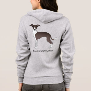 Zegel En Witte Italiaanse Windhond Met Aangepaste  Hoodie