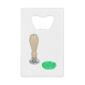 Zegel en zegel, voor persoonlijk gebruik creditkaart flessenopener (Voorkant)