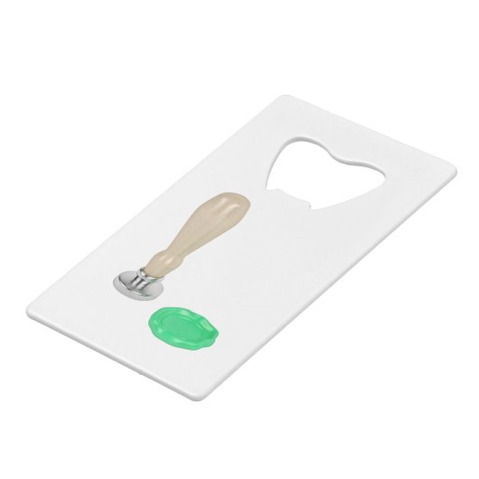 Zegel en zegel, voor persoonlijk gebruik creditkaart flessenopener (Achterkant Gekanteld)