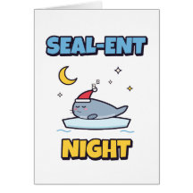 Zegel-ent Nacht Schattig Zegel Kerst Punt Kaart
