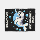 Zegel Gezel Uitgerust Pixel Art Zegel Retro Vibes Fleece Deken (Voorkant (Horizontaal))
