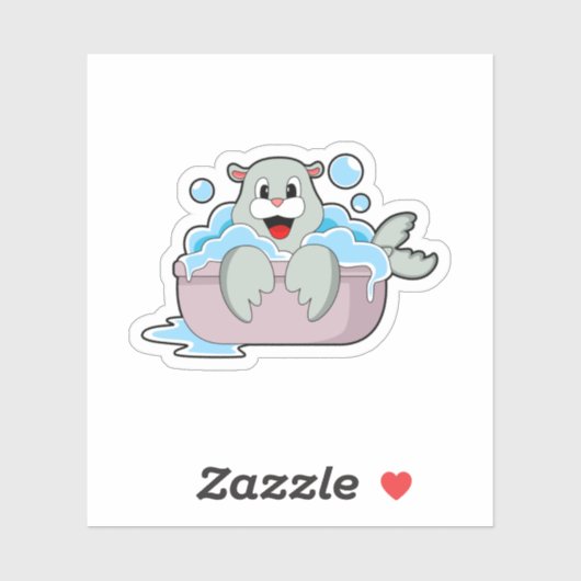 Zegel in Bathtub Sticker (Vel)