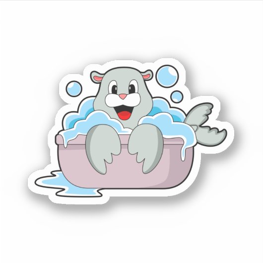 Zegel in Bathtub Sticker (Voorkant)