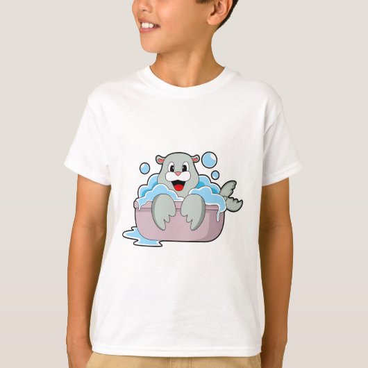 Zegel in Bathtub T-shirt (Voorkant)