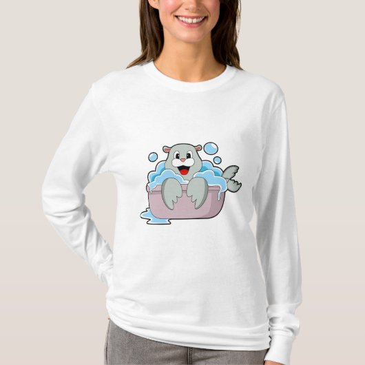 Zegel in Bathtub T-shirt (Voorkant)